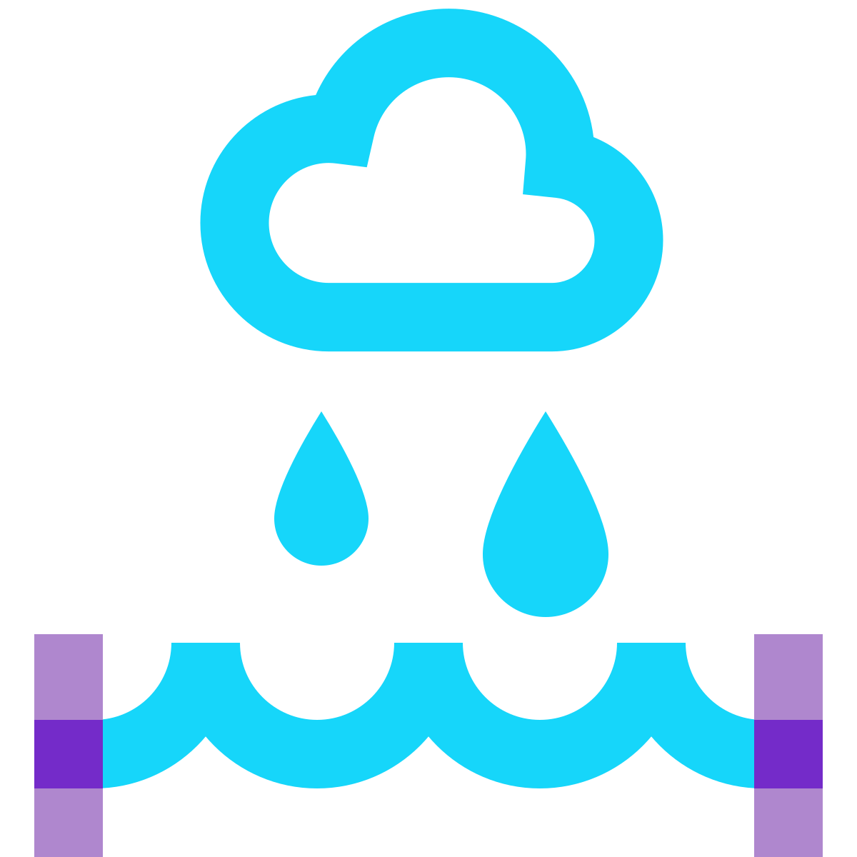 water color style rainwater catchment icon