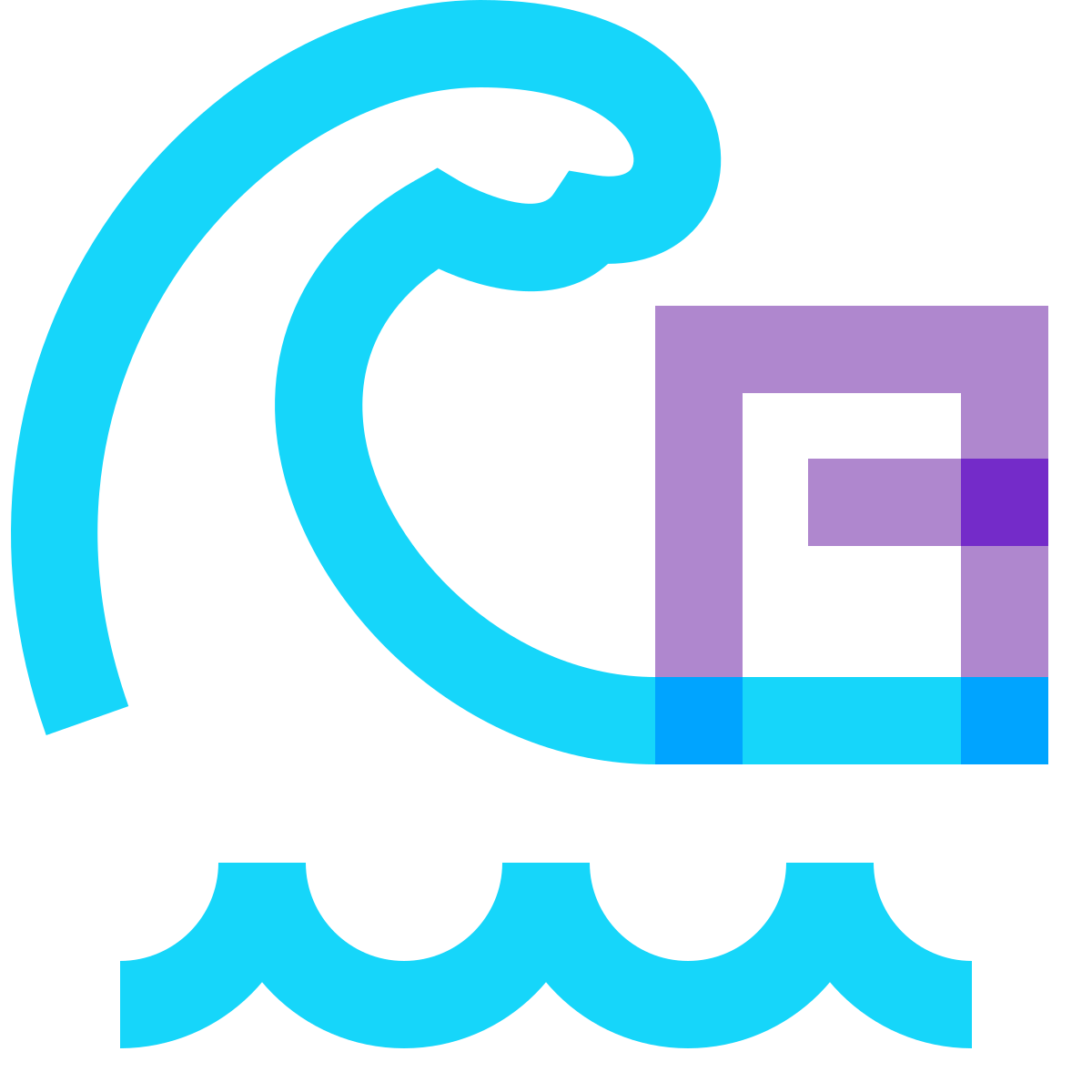 water color style tsunami icon