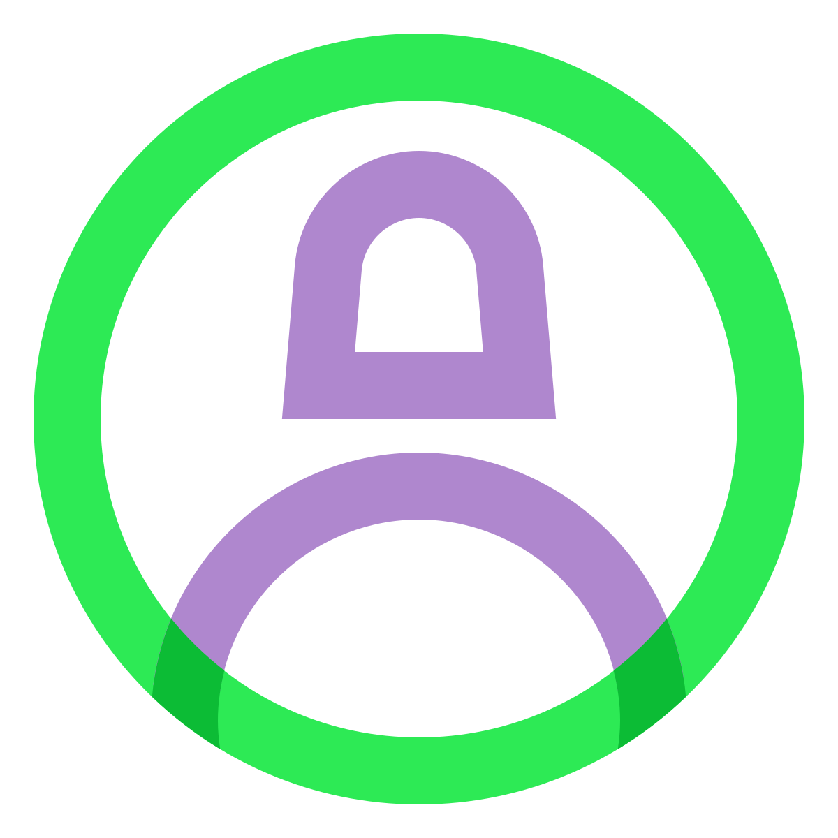 water color style user female circle icon
