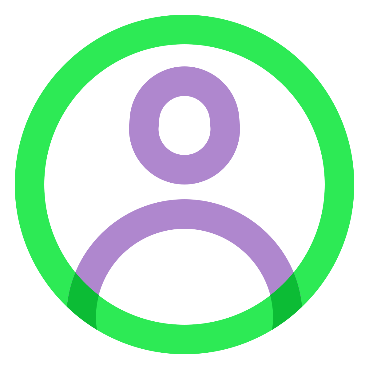 water color style user male circle icon