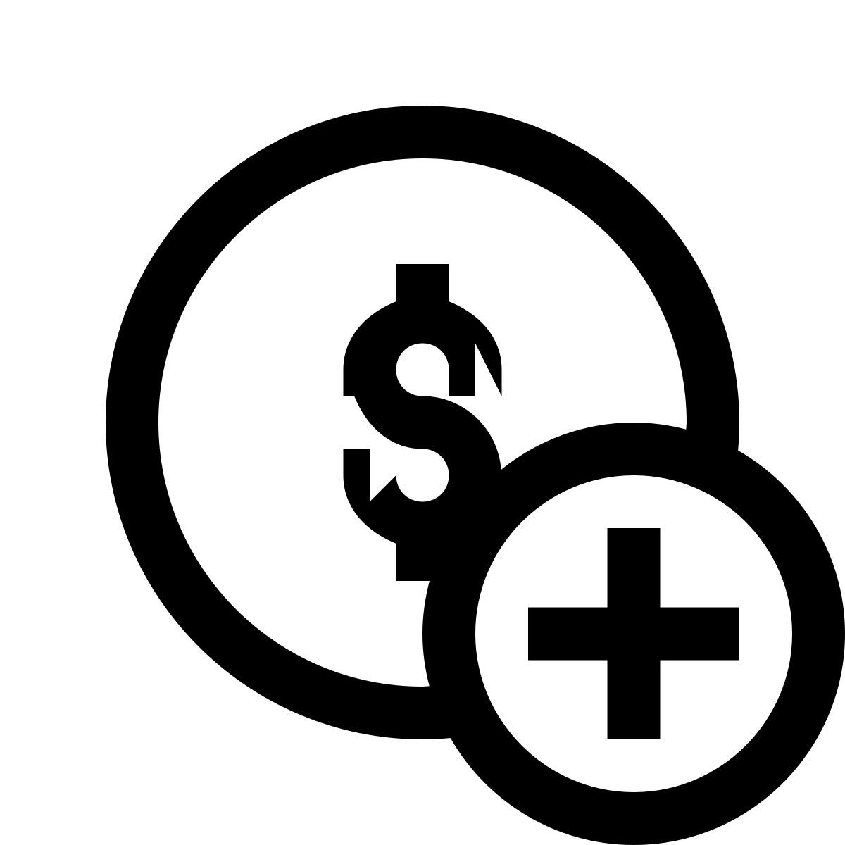 windows 10 style add dollar icon