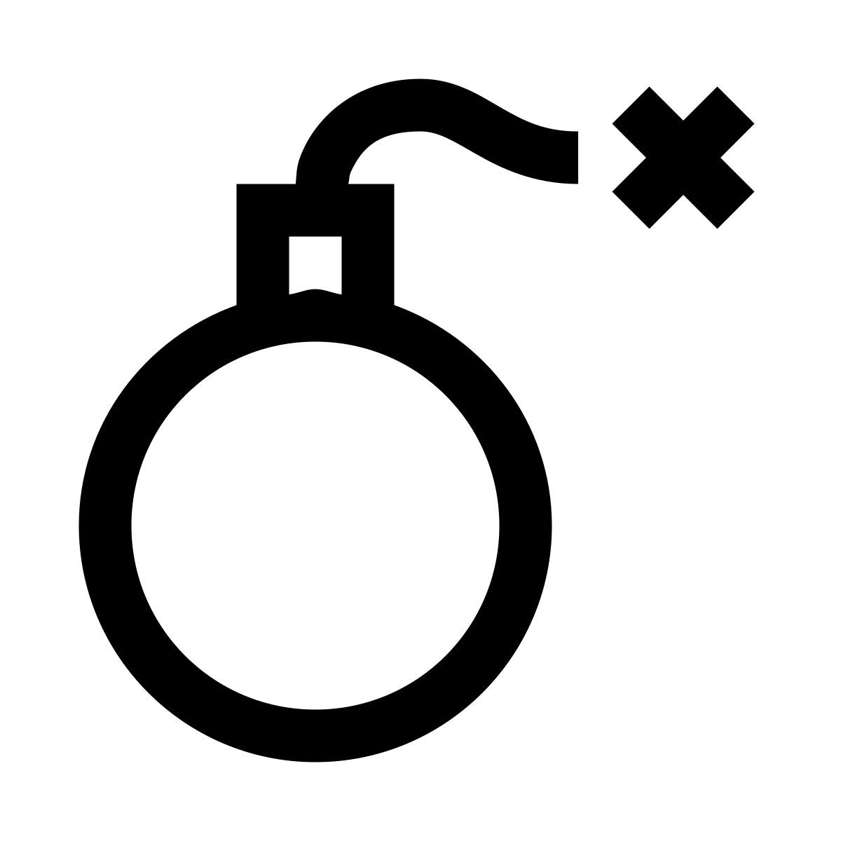 windows 10 style bomb with burning wick icon