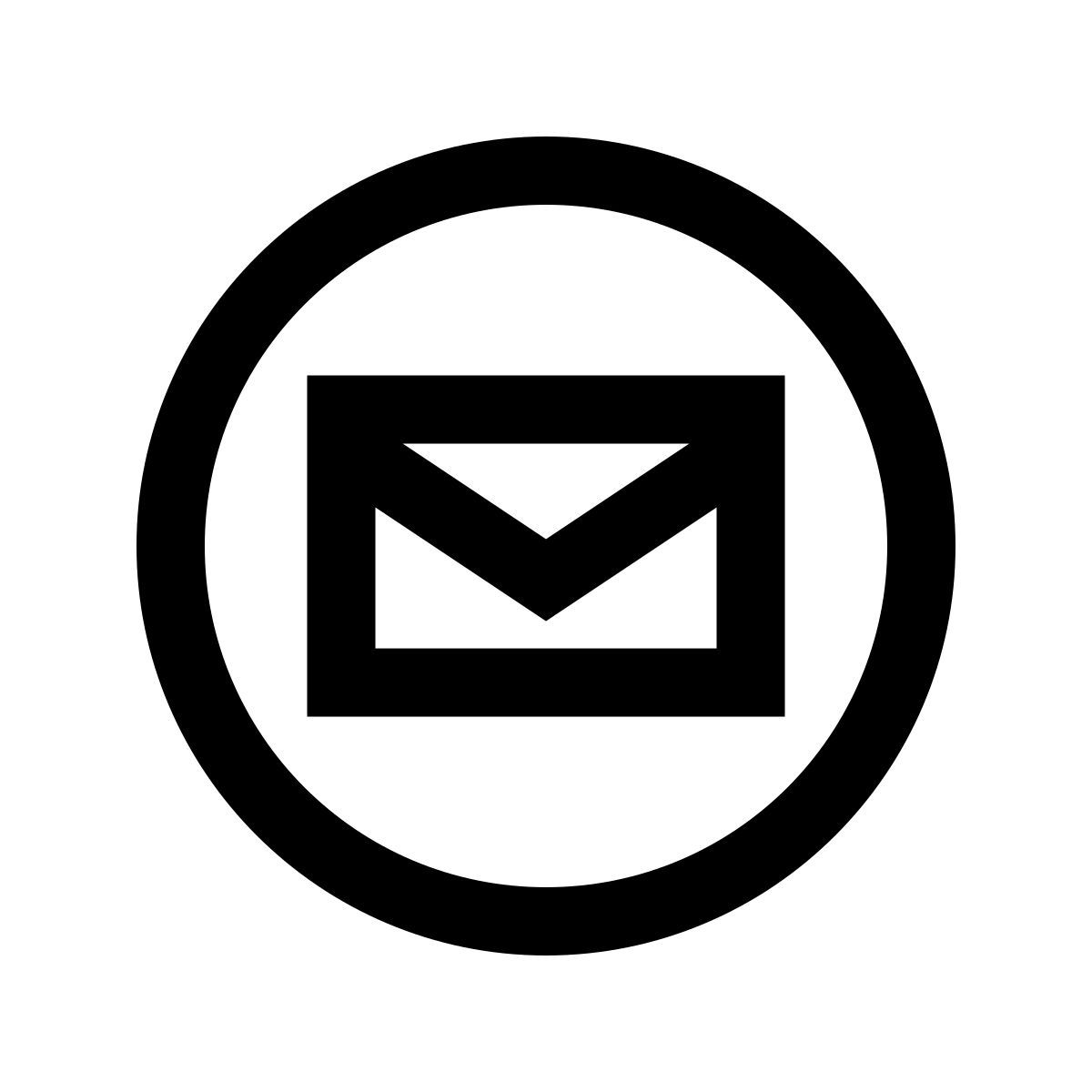 windows 10 style circled envelope icon