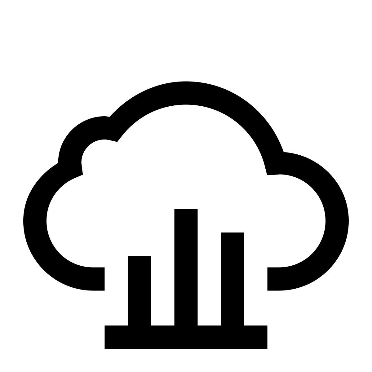windows 10 style cloud bar chart icon