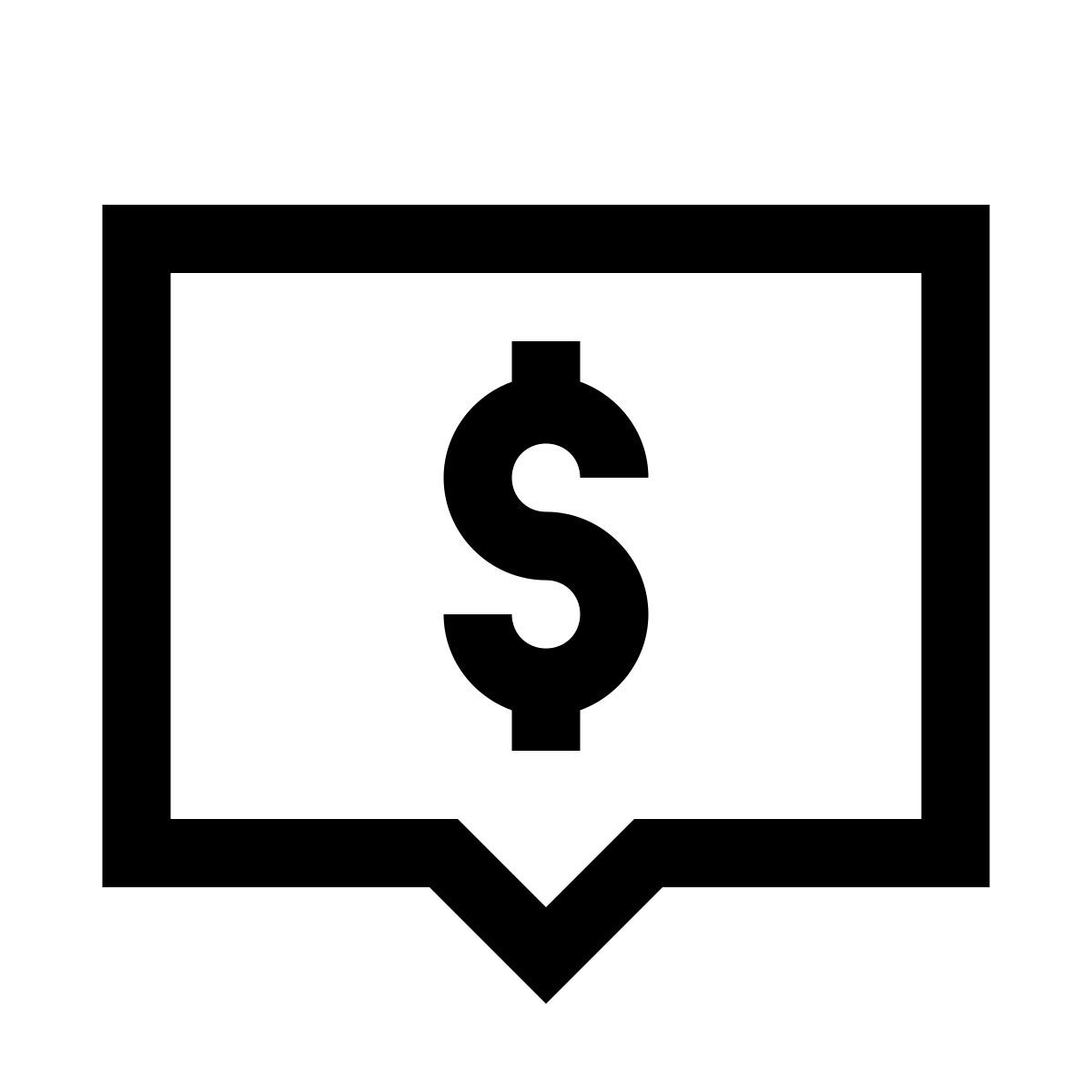 windows 10 style comment dollar icon