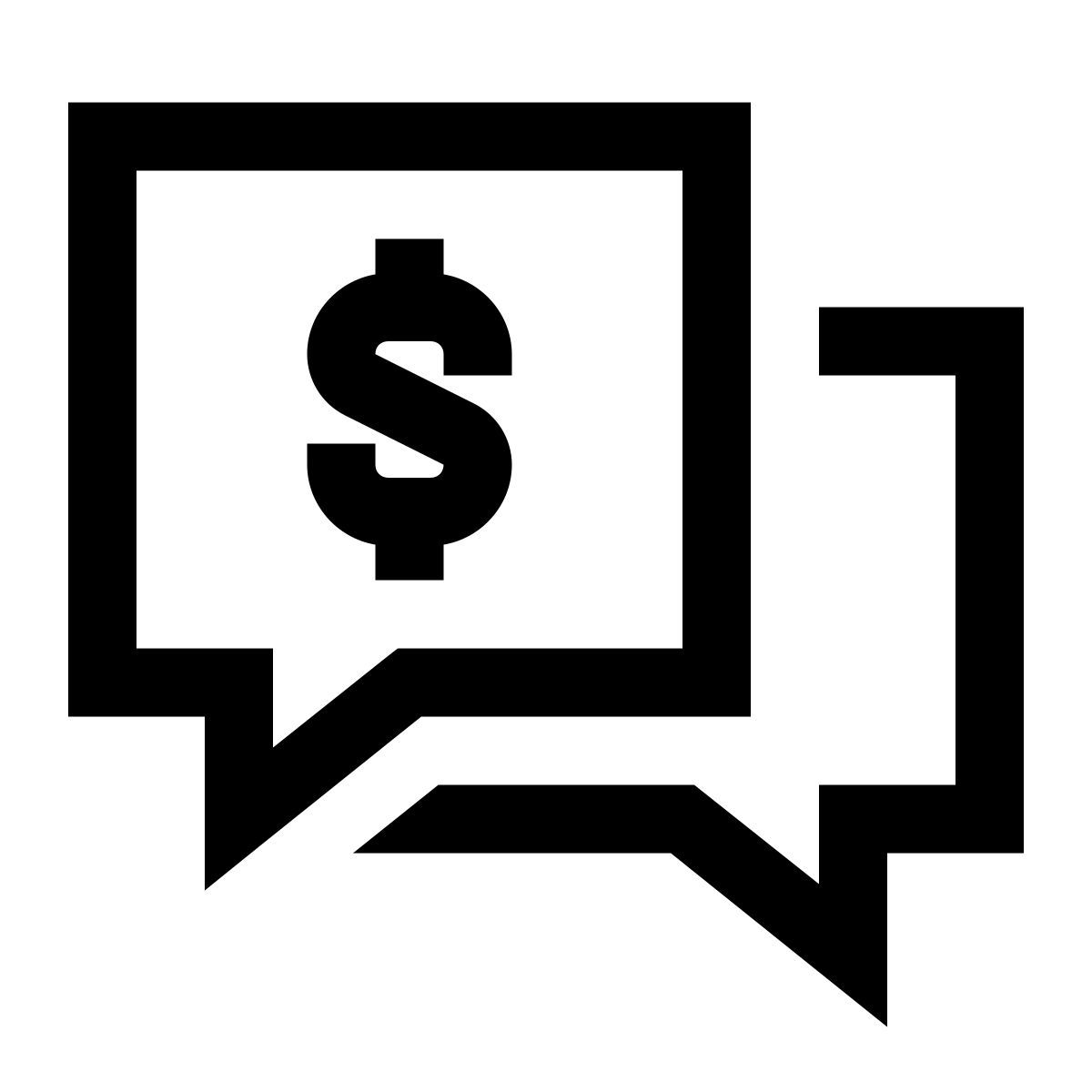 windows 10 style comments dollar icon