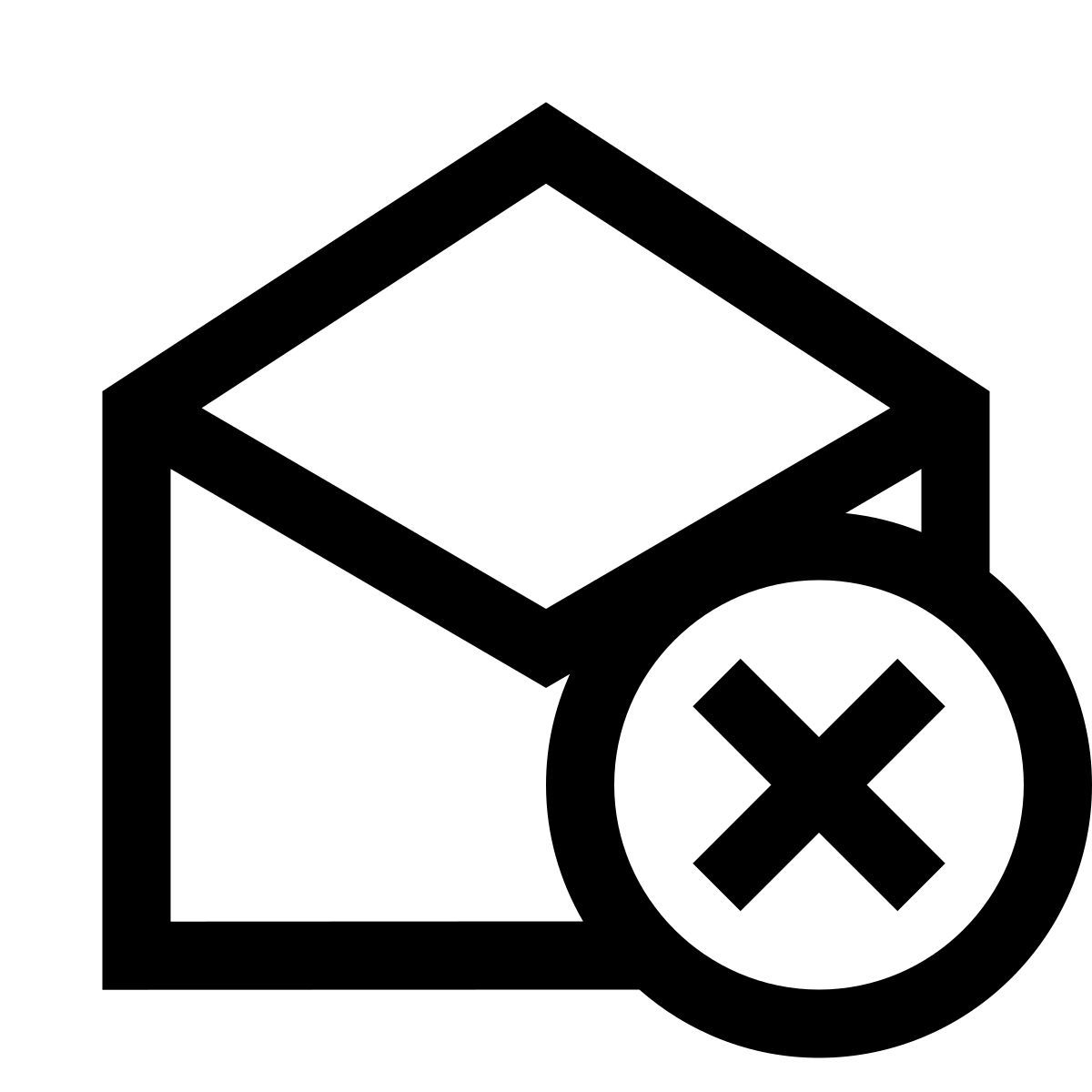 windows 10 style 열린 봉투 삭제 icon