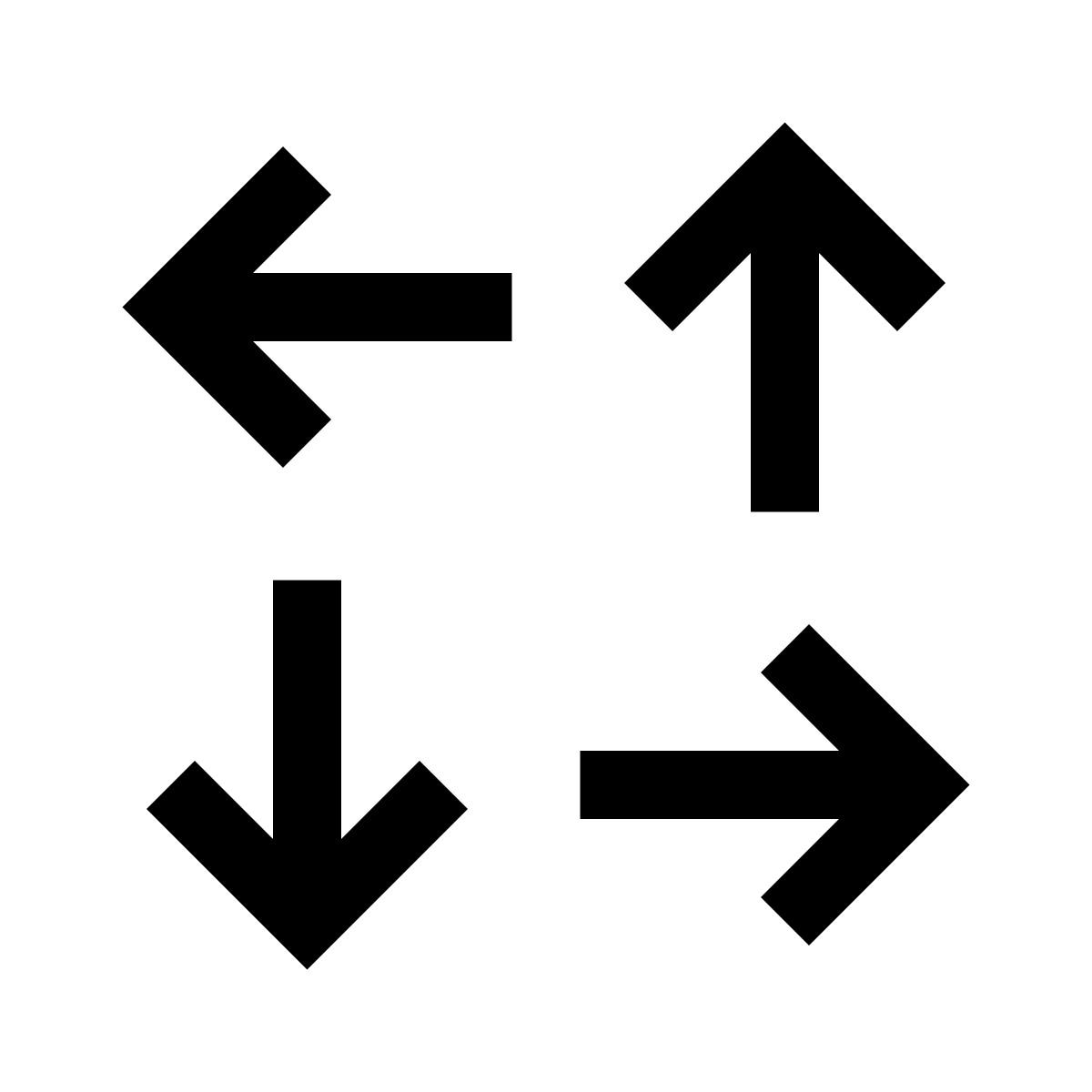 windows 10 style directions four way icon