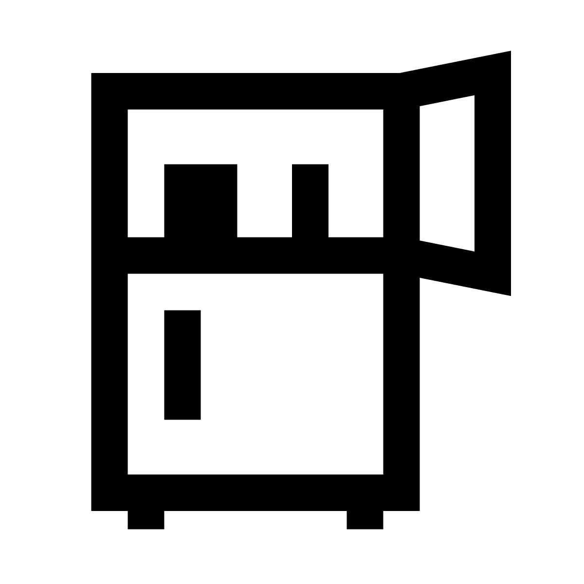 windows 10 style nevera con congelador abierto icon