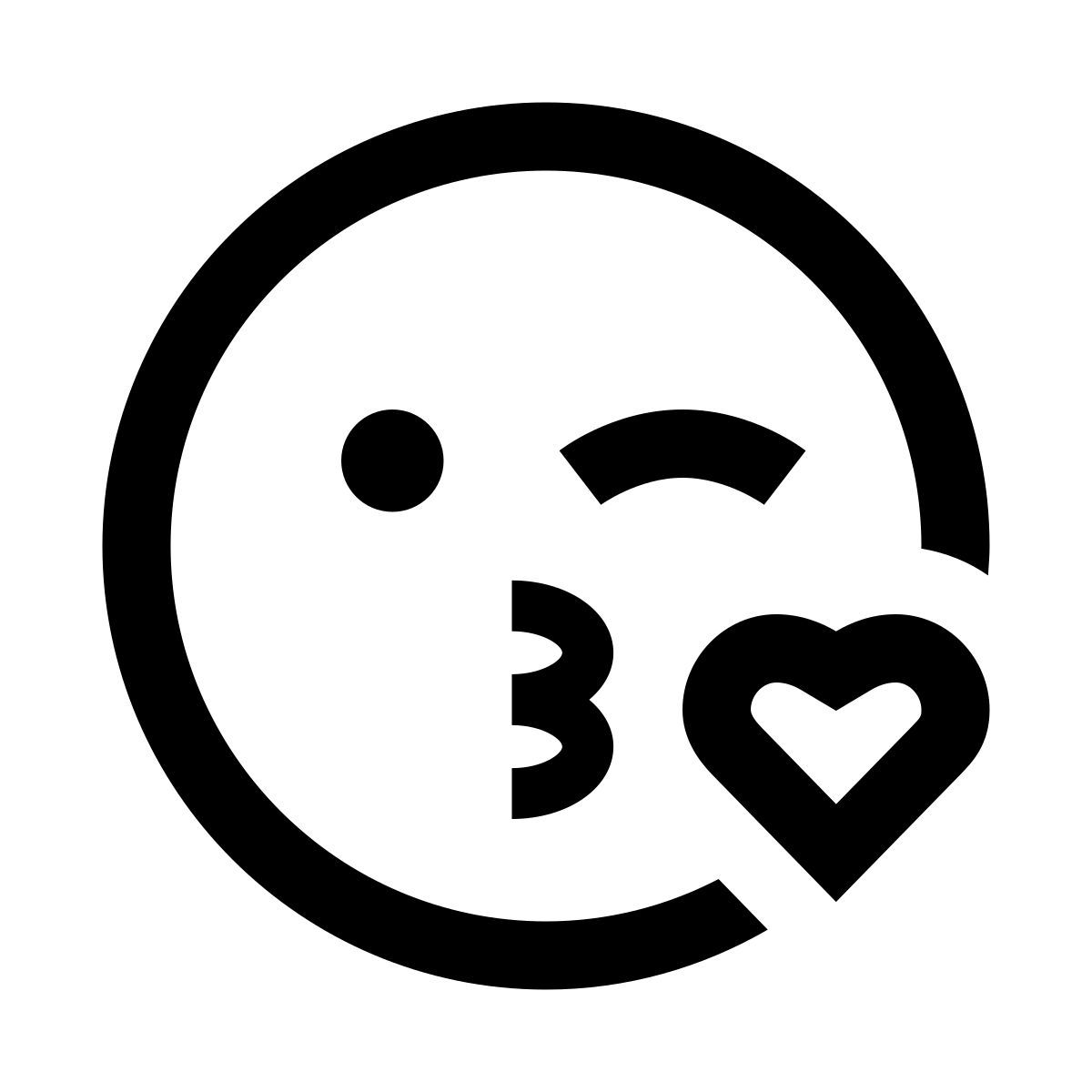 windows 10 style 亲吻眨眼心 icon