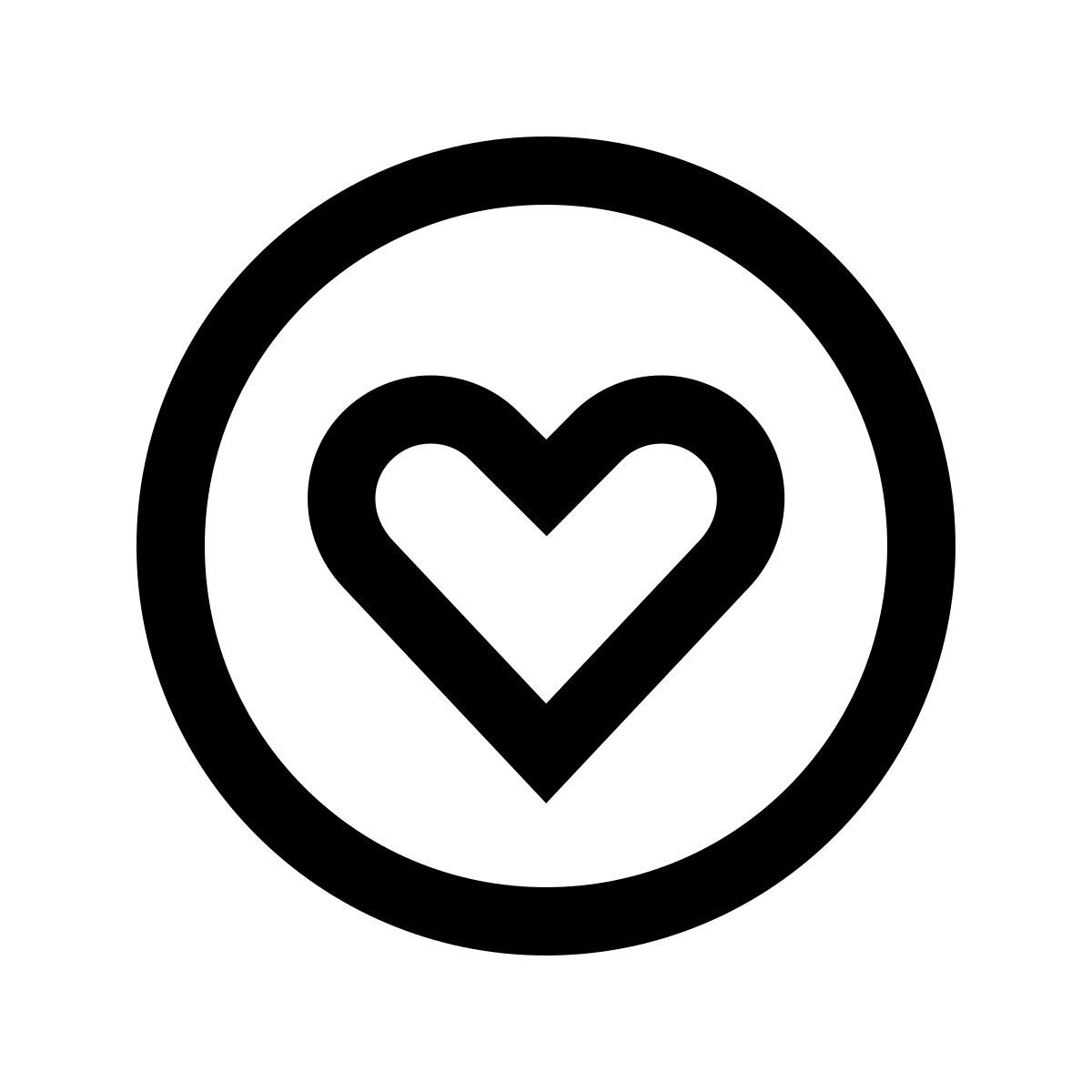 windows 10 style love circled icon