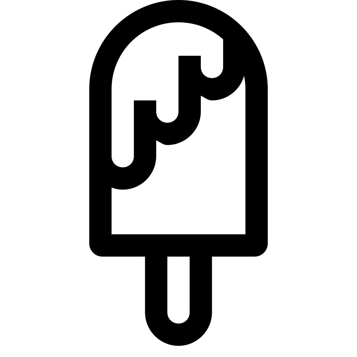 windows 10 style melting ice cream icon