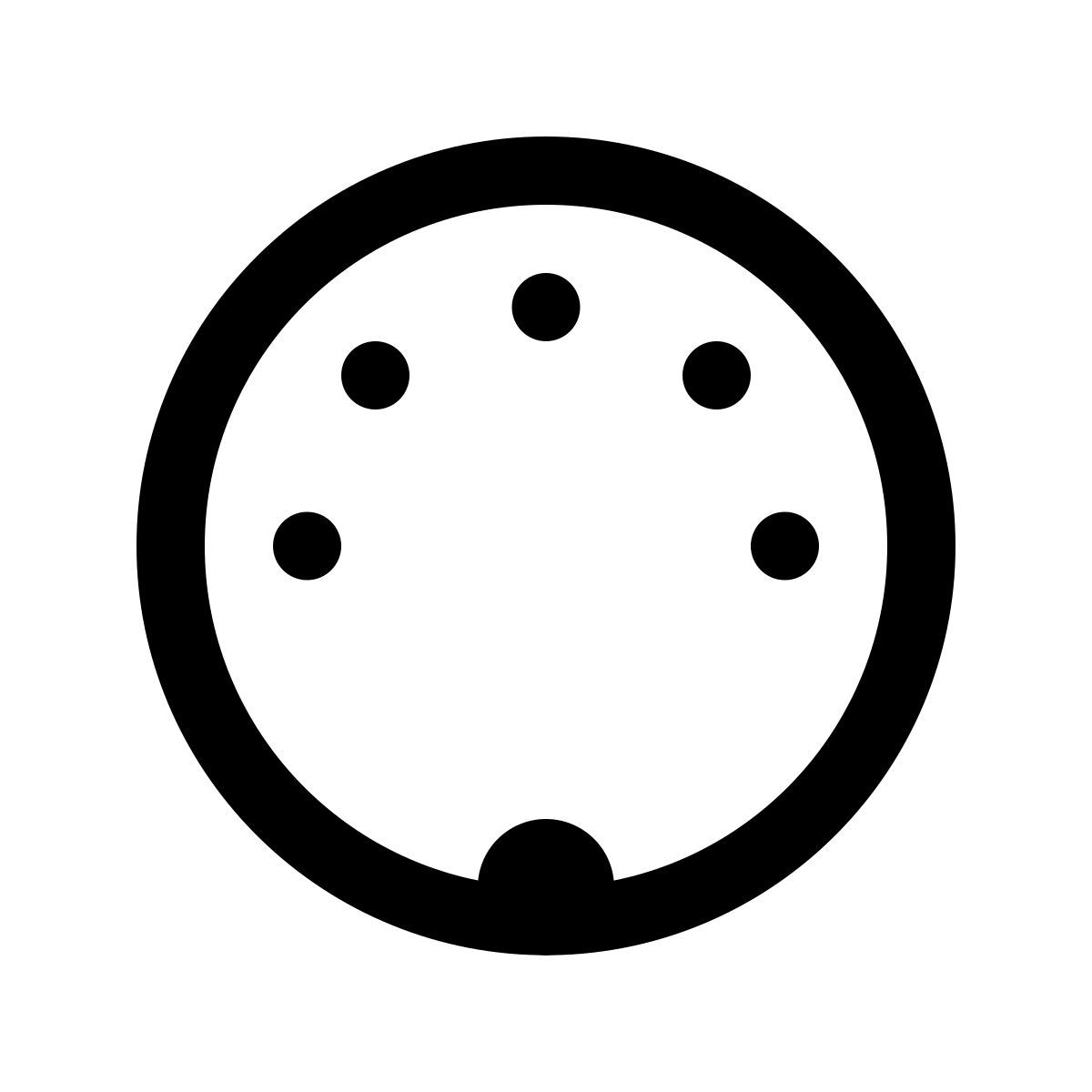 windows 10 style midi connector male icon