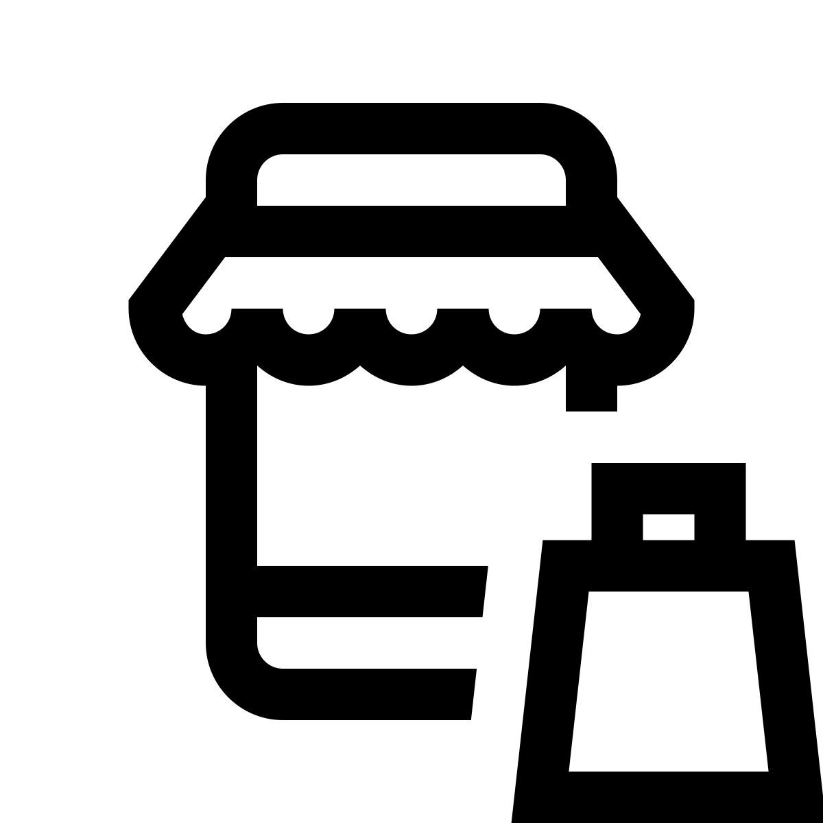 windows 10 style mobile einkaufstasche icon