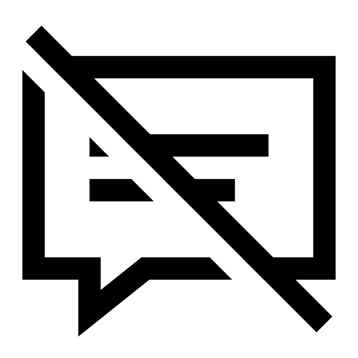 windows 10 style no chat message icon