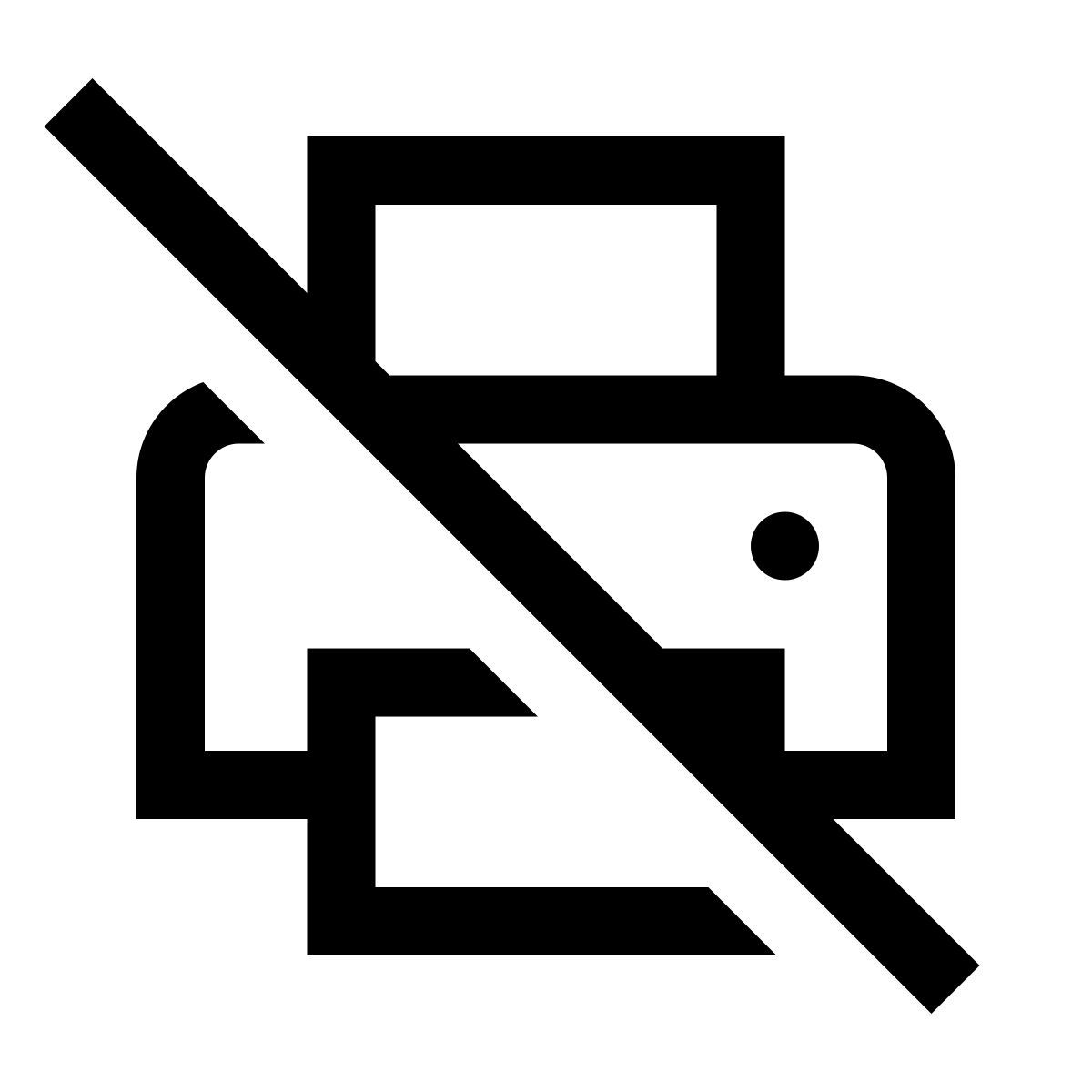 windows 10 style 인쇄 없음 icon