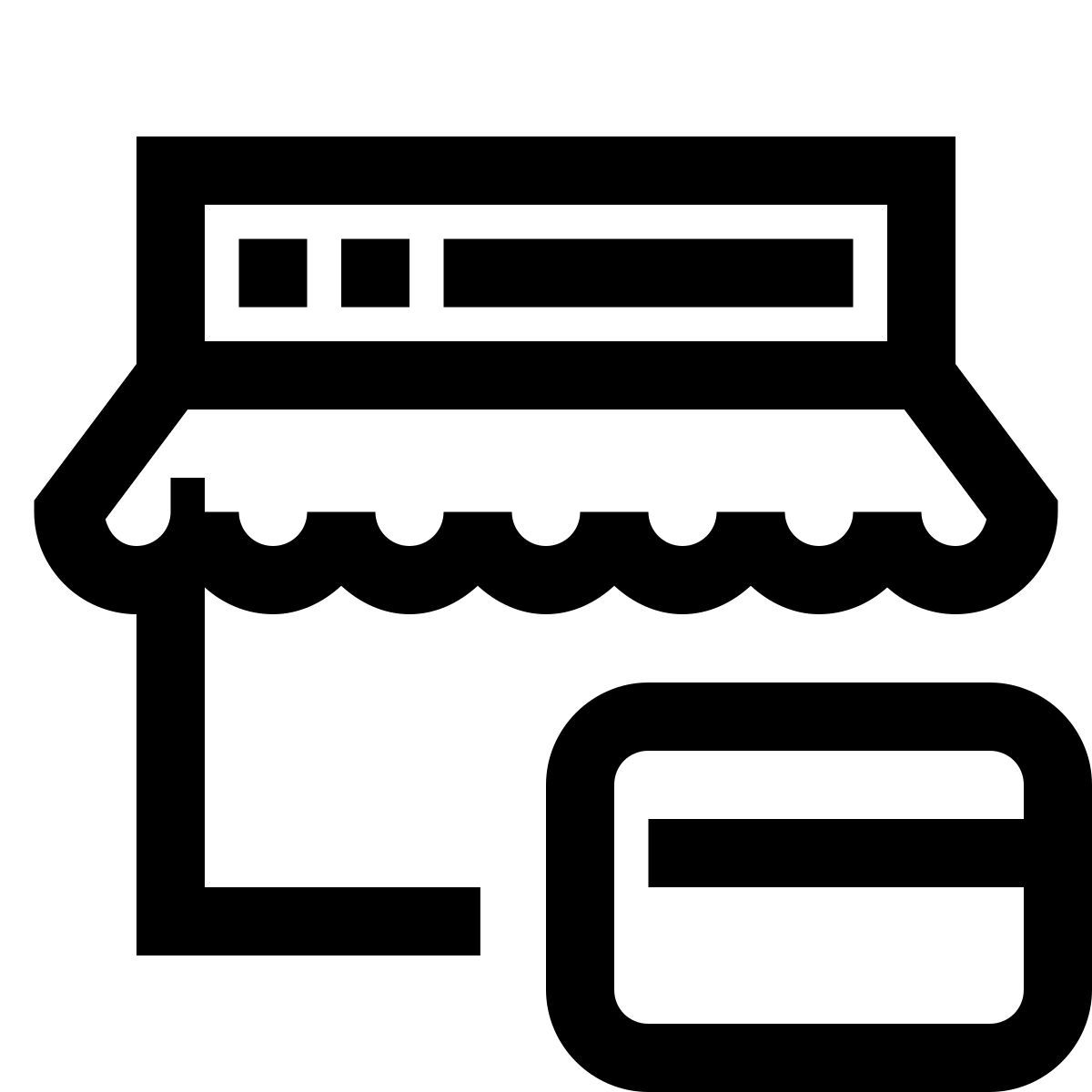 windows 10 style online shop card payment icon