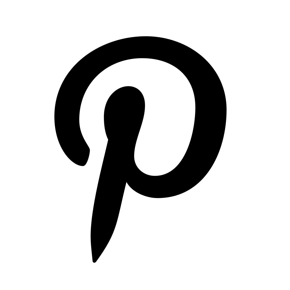Pinterest Ikon Svart Png Original Black Pinterest Web Icon Stock
