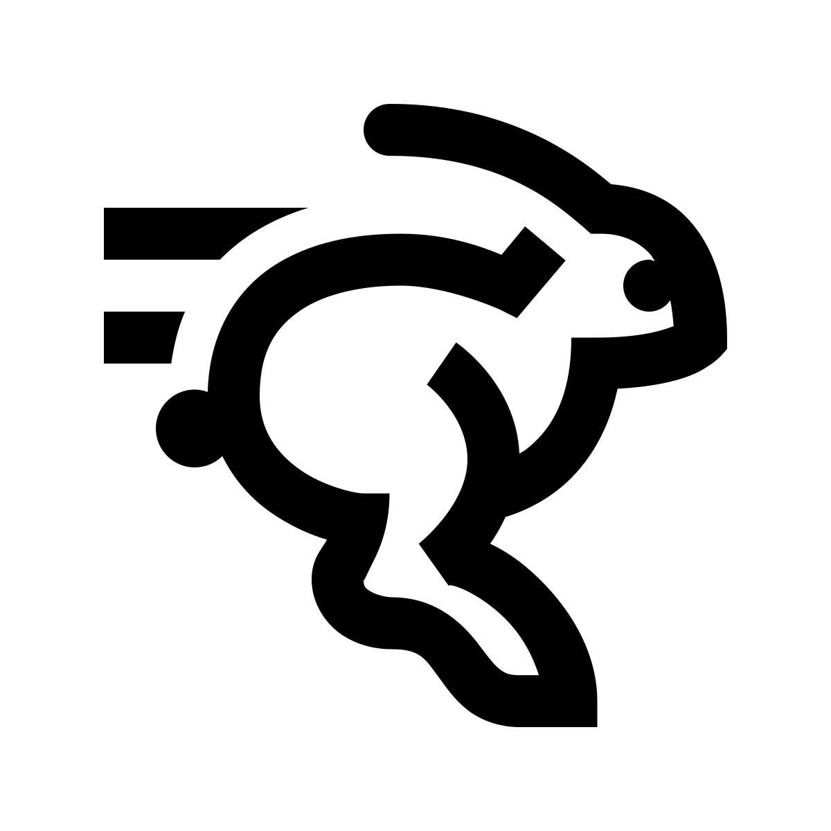 windows 10 style lapin qui court icon