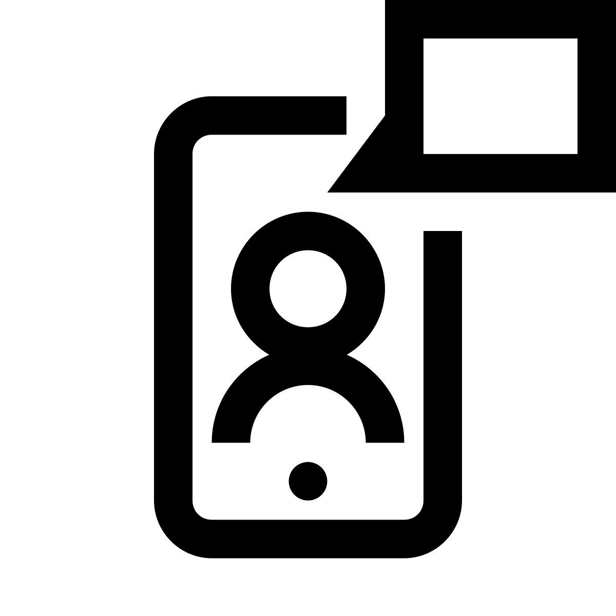 windows 10 style smartphone chat male icon