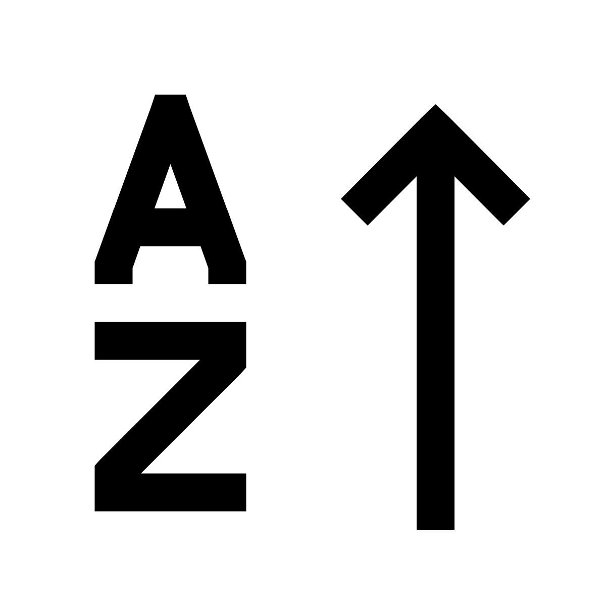 windows 10 style 정렬 알파 업 icon