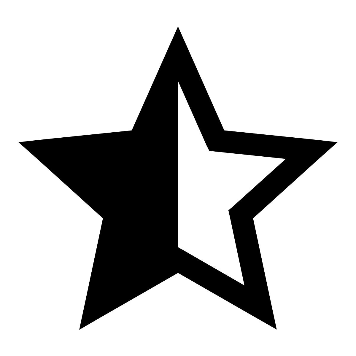 windows 10 style star half empty icon