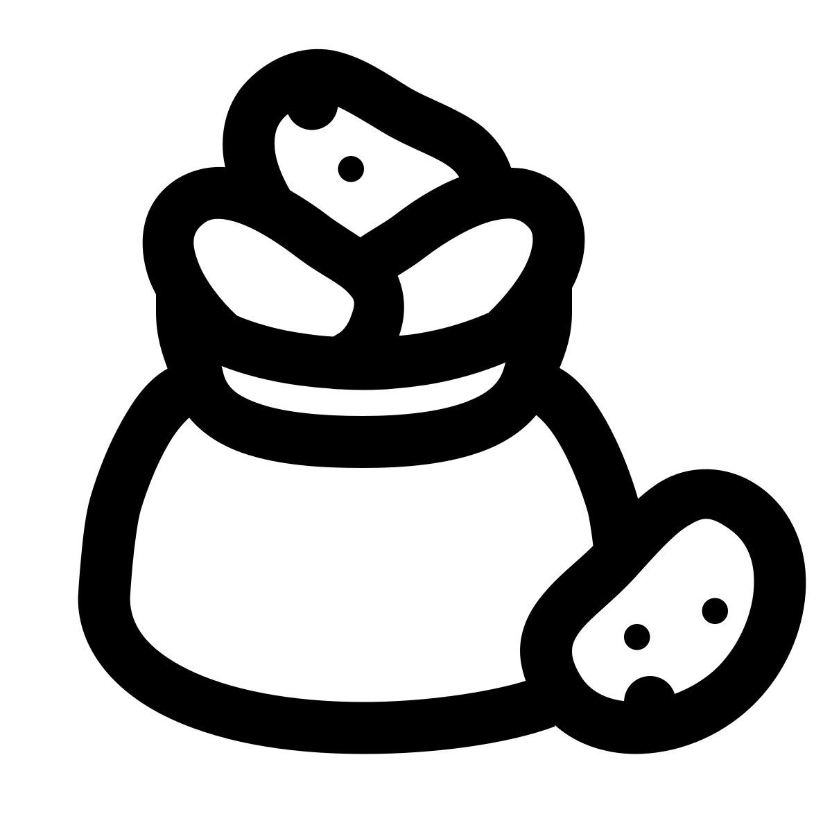 windows 10 style vegetables bag icon