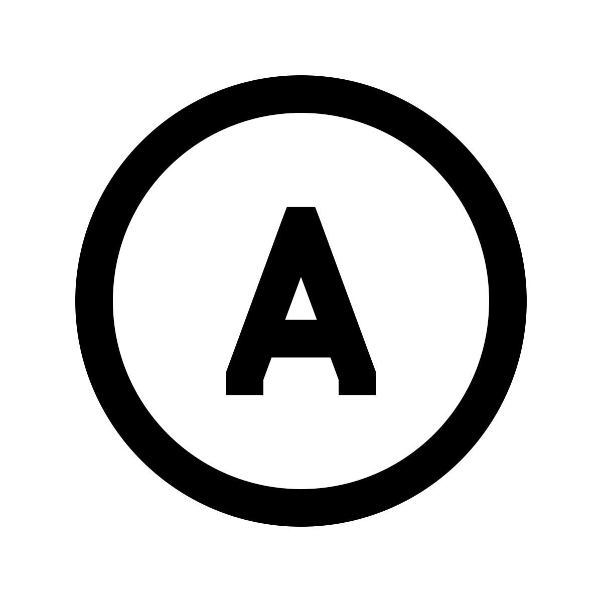 windows 10 style xbox a icon