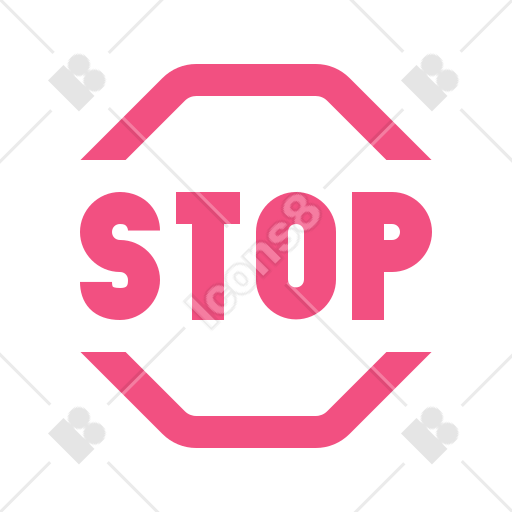 Pink Stop Sign Emoji