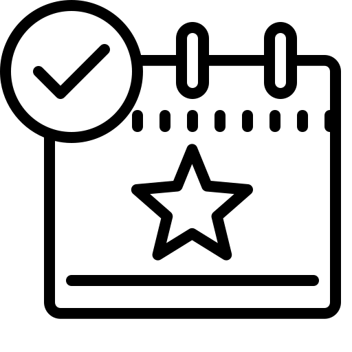 Event Accepted icon in Cute Outline Style